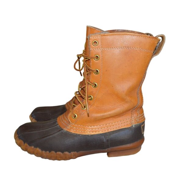 LL Bean Women Bean Boots Size 7 Main Hunting Shoe Outdoor Gorpcore Brown Leather - Picture 4 of 11